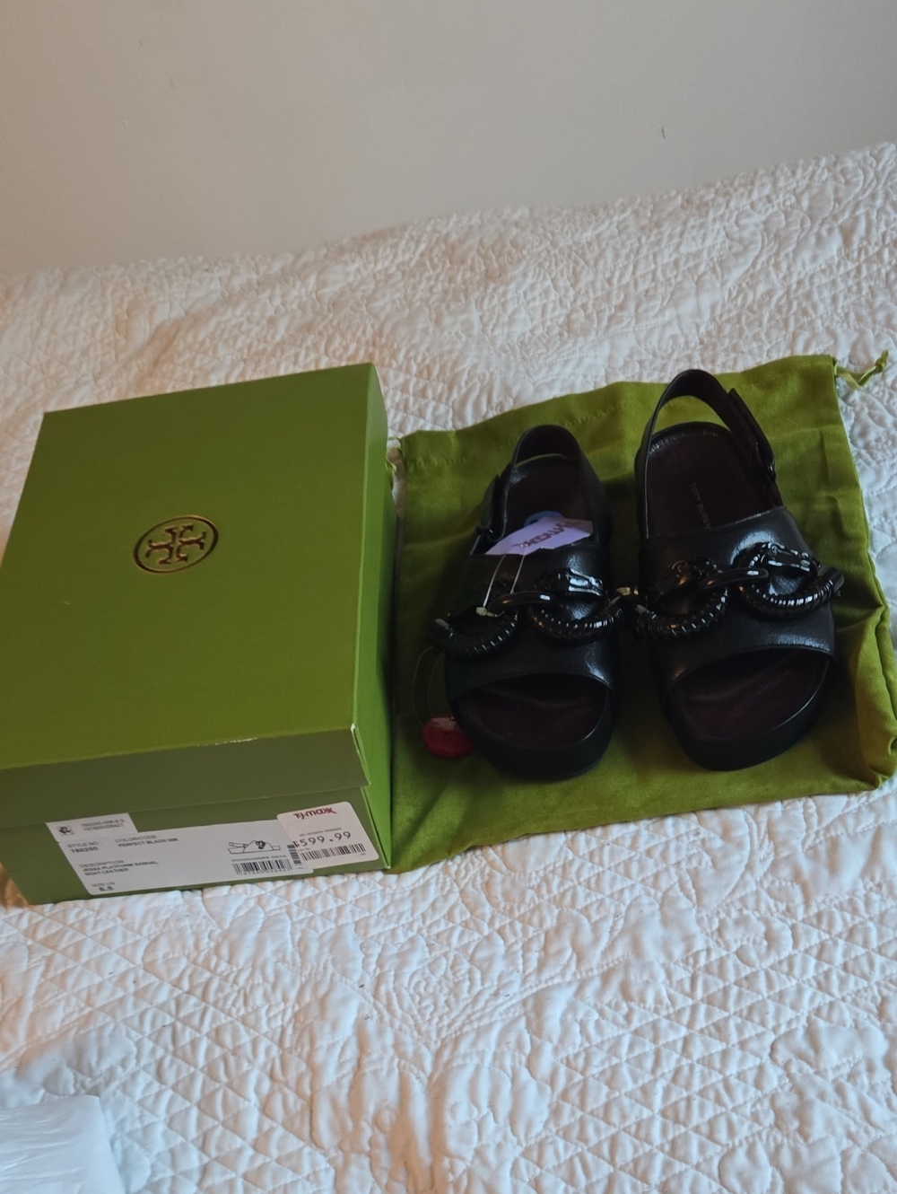 Tory Burch Black  Slingback Womens Sandals NWB
